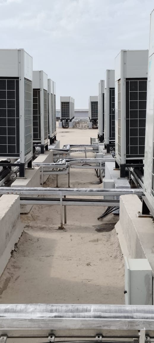 Rows of VRF outdoor units on the roof