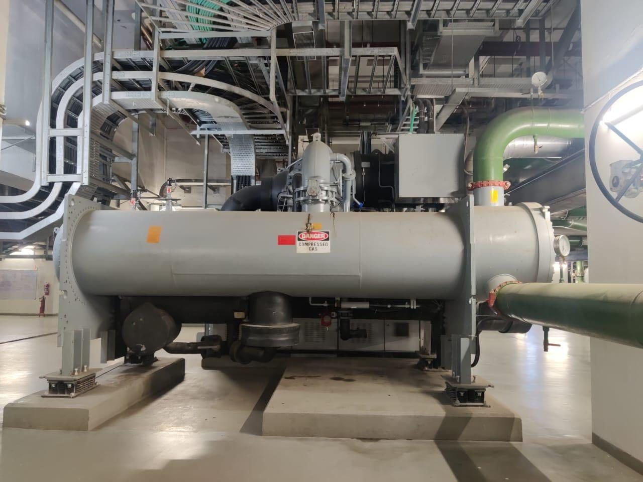 Chiller in the central plant room